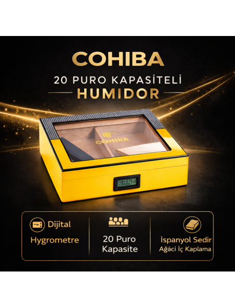 Cohiba 2026 Model Classics Humidor - Sarı Siyah
