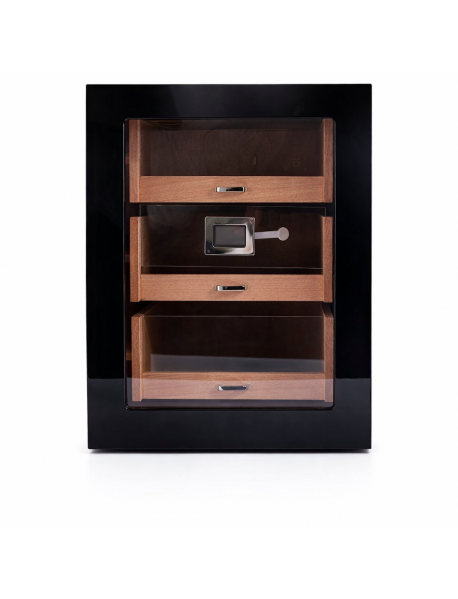 Cohiba 2026 Model Üç Çekmeceli Humidor - Siyah Lake