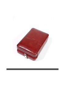 Cohiba Premium Puro Taşıma Humidoru - Kızıl Kahve Deri Çanta Tipi