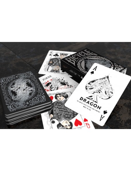 Bicycle Dragon Black Gümüş Folyo Premium Oyun Kartı Bicycle Dragon Black Gümüş Folyo Premium Oyun Kartı