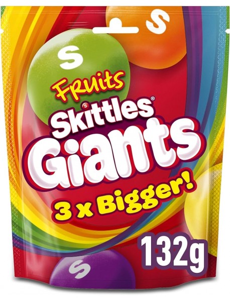 Skittles Giants Fruits Meyve Aromalı Büyük Draje Şekerleme 132gr