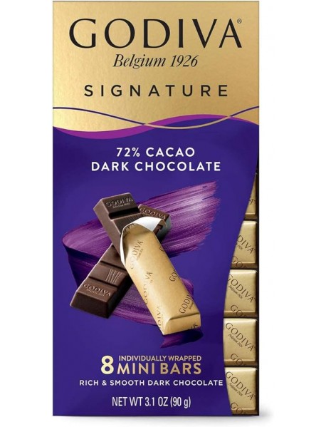 Godiva 8 Mini Bars %72 Bitter Çikolata 90 Gr Godiva 8 Mini Bars %72 Bitter Çikolata 90 Gr