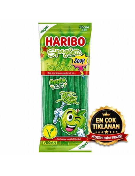 Haribo Spaghetti Sour Ekşi Şerit Jel Şeker 200 Gr