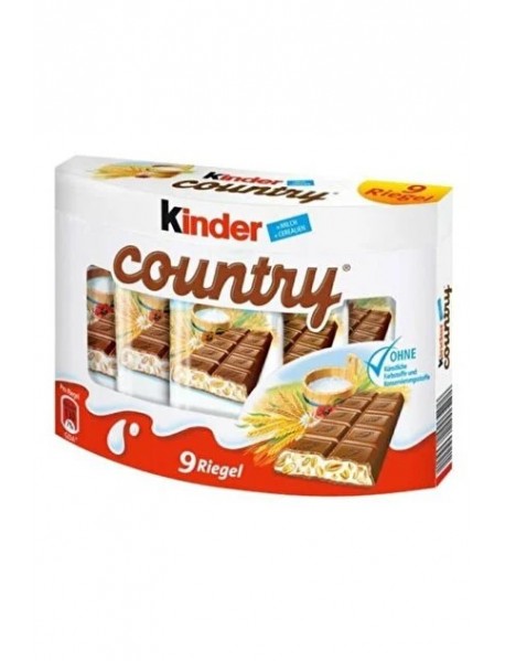 Kinder Country Sütlü Yer Fıstıklı Çikolata 9’lu Paket