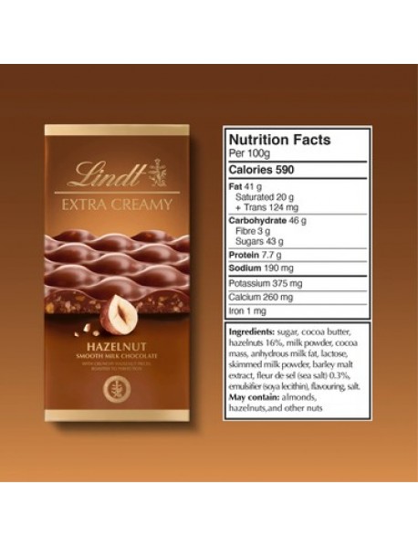 Lindt Extra Creamy Fındıklı Sütlü Çikolata 80 Gr