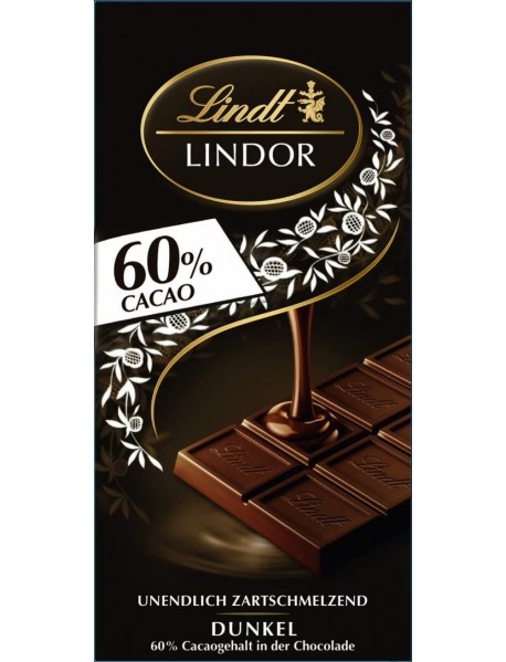 Lindt Lindor %60 Bitter Yoğun Kakao Tablet Çikolata 100 Gr Lindt Lindor %60 Bitter Yoğun Kakao Tablet Çikolata 100 Gr