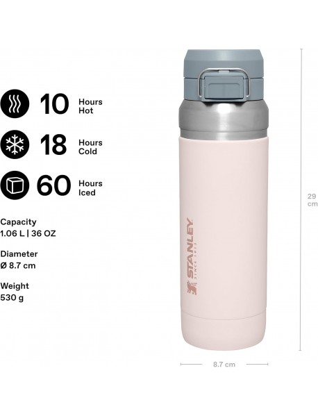 Stanley Go Quick Flip Water Bottle - 1.06L Rose Quartz