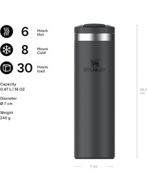 Stanley Fliptop The Transit 0.47 L Seyahat Bardağı - Siyah
