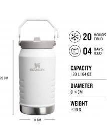 Stanley The Ice Flow Flip Straw 2.0 Su Termosu 1.9 L - Beyaz