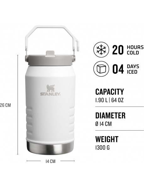 Stanley The Ice Flow Flip Straw 2.0 Su Termosu 1.9 L - Beyaz
