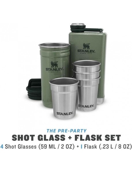Stanley Adventure Çelik Shot Bardak ve Matara Seti - Yeşil Stanley Adventure Çelik Shot Bardak ve Matara Seti - Yeşil