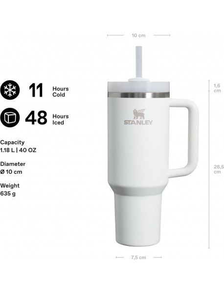 Stanley Quencher H2.O FlowState™ Tumbler Pipetli Termos 1.18L - Beyaz